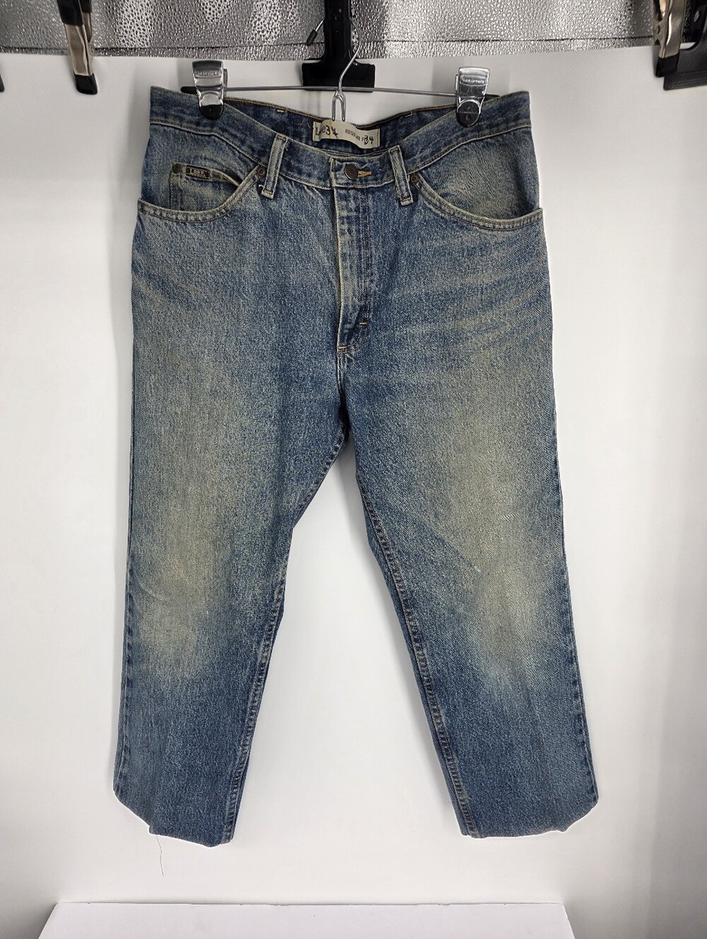 Lee Regular Fit Straight Leg Jeans 34x30 Medium Wash Blue Cotton